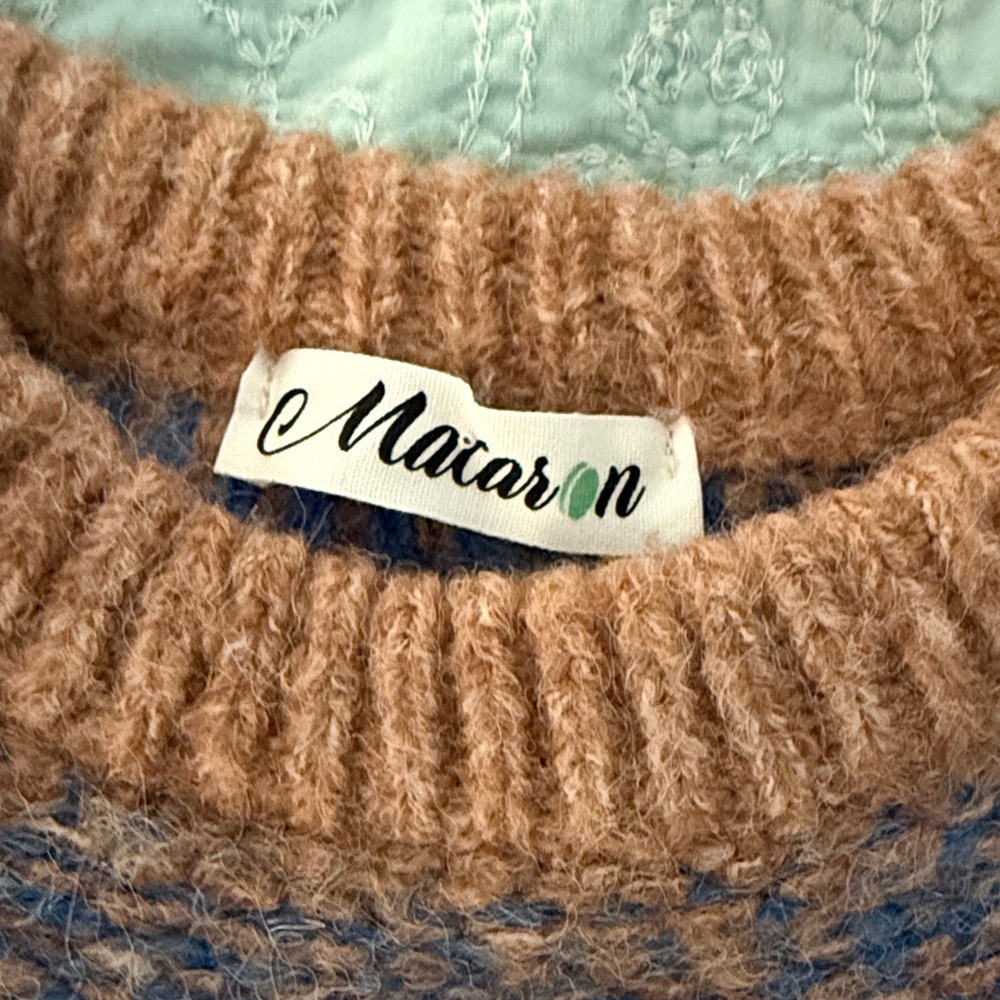 Macaron Multicolor Geometric Patterned Sweater - image 3